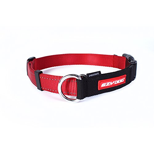 EzyDog Checkmate Martingale Dog Collar - Premium Nylon No-Choke Training Collar for Small Dogs (Red) | Perfect for Walking, Training & Behavior Control