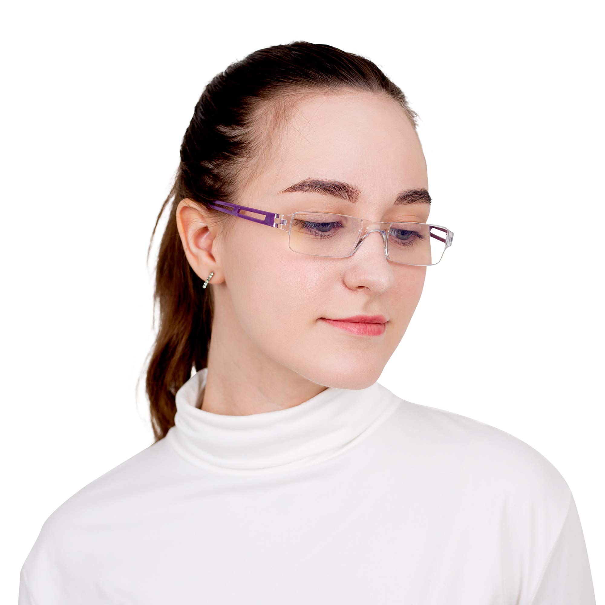 LifeArt 2/4 Pairs Blue Light Blocking Reading Glasses for Men & Women - Anti Eyestrain Computer Glasses with Rectangle Frame - Perfect for Office Work, Gaming & Screen Time