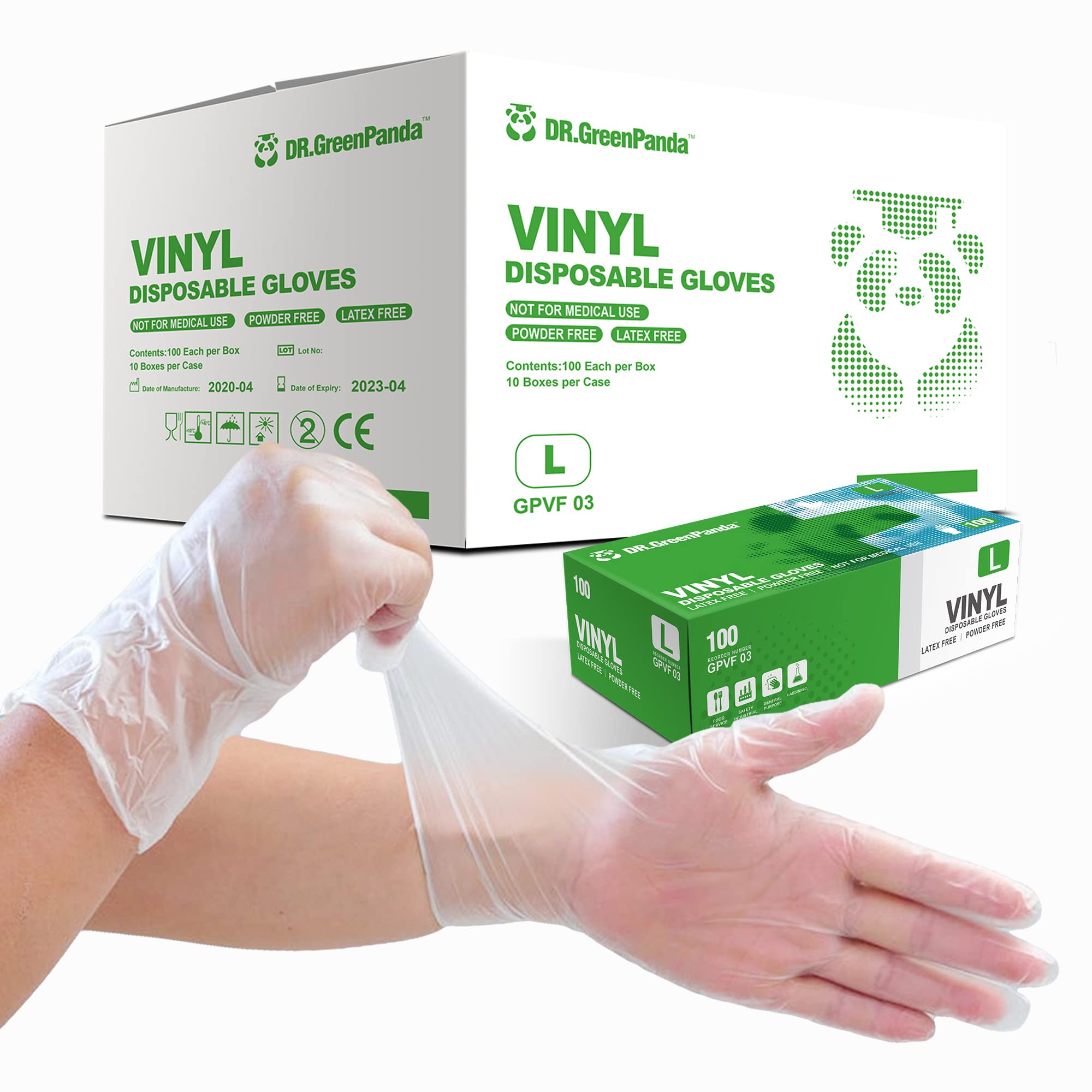 **Food Safe Clear Vinyl Disposable Gloves - Latex Free, Powder Free for Cooking, Baking, Food Prep & Cleaning - Ideal for Restaurants, Catering & Home Kitchens**