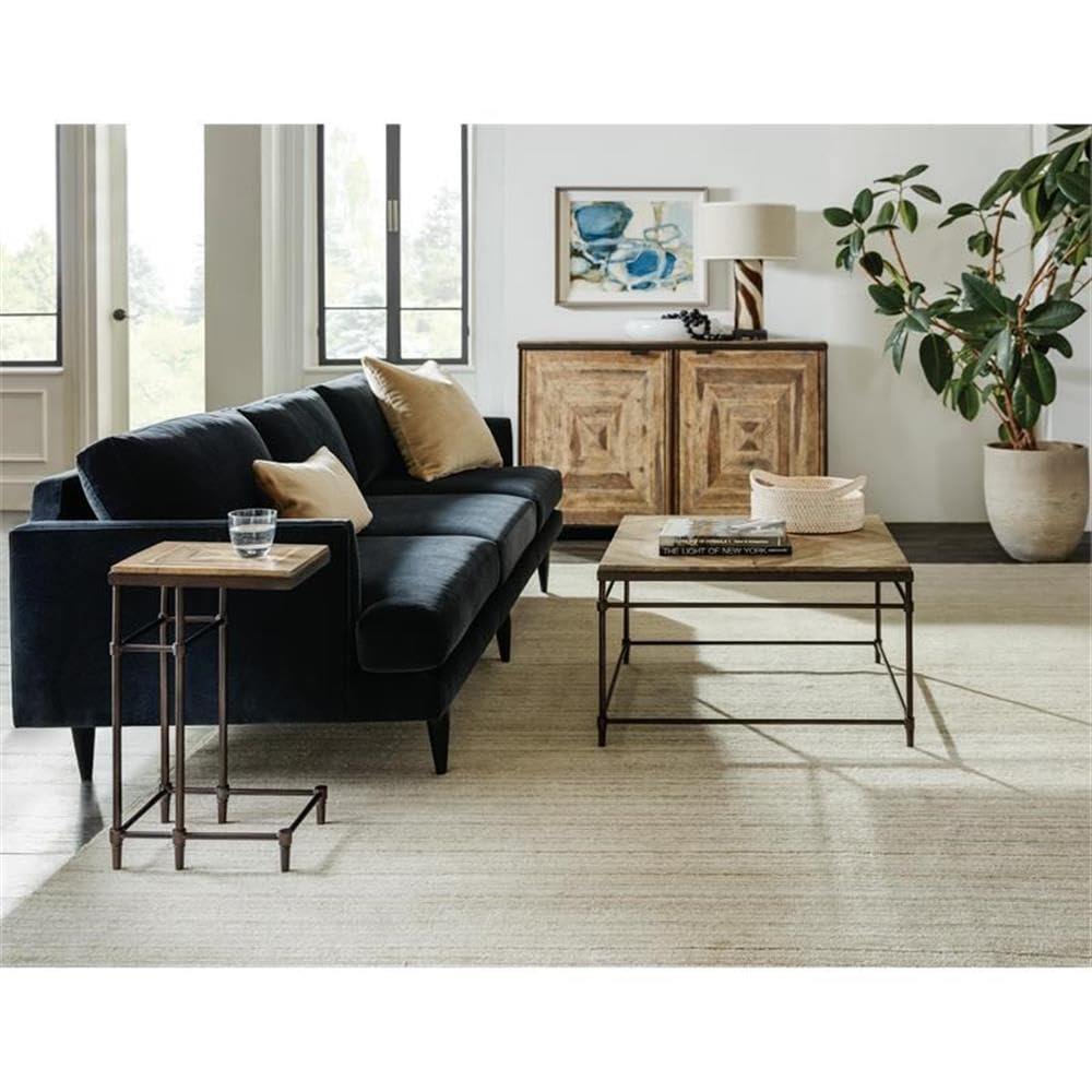 Hooker Furniture St. Armand Square Cocktail Table - Modern Living Room Coffee Table with Storage Shelf | Perfect for Small Spaces, Apartments & Cozy Home Decor