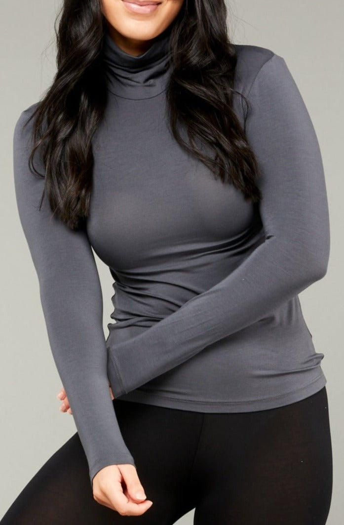 Premium Micromodal Turtleneck Top for Women - Soft & Breathable Slim Fit Long Sleeve Shirt - Perfect for Layering, Office Wear & Casual Outfits