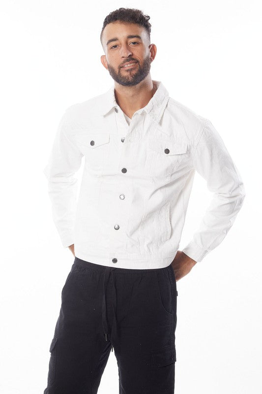 Men's White Denim Jacket - Lightweight Casual Denim Jacket for Men, Stylish Vintage Washed Jean Jacket - Perfect for Spring, Fall & Everyday Wear