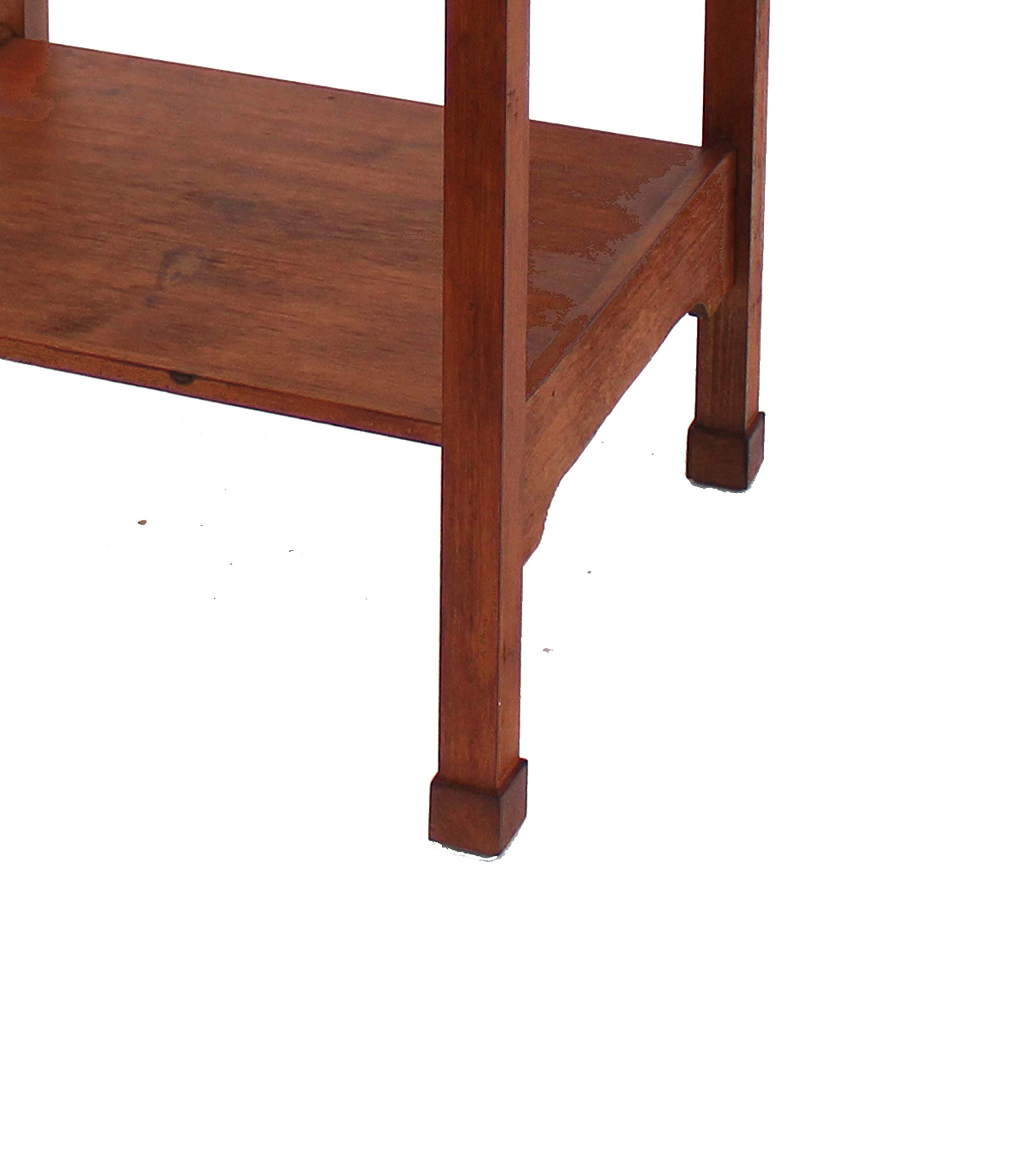 Rustic Wooden End Table with Drawer and Shelf - Solid Oak Side Table for Living Room, Bedroom, or Office - Brown Farmhouse Nightstand with Storage Space