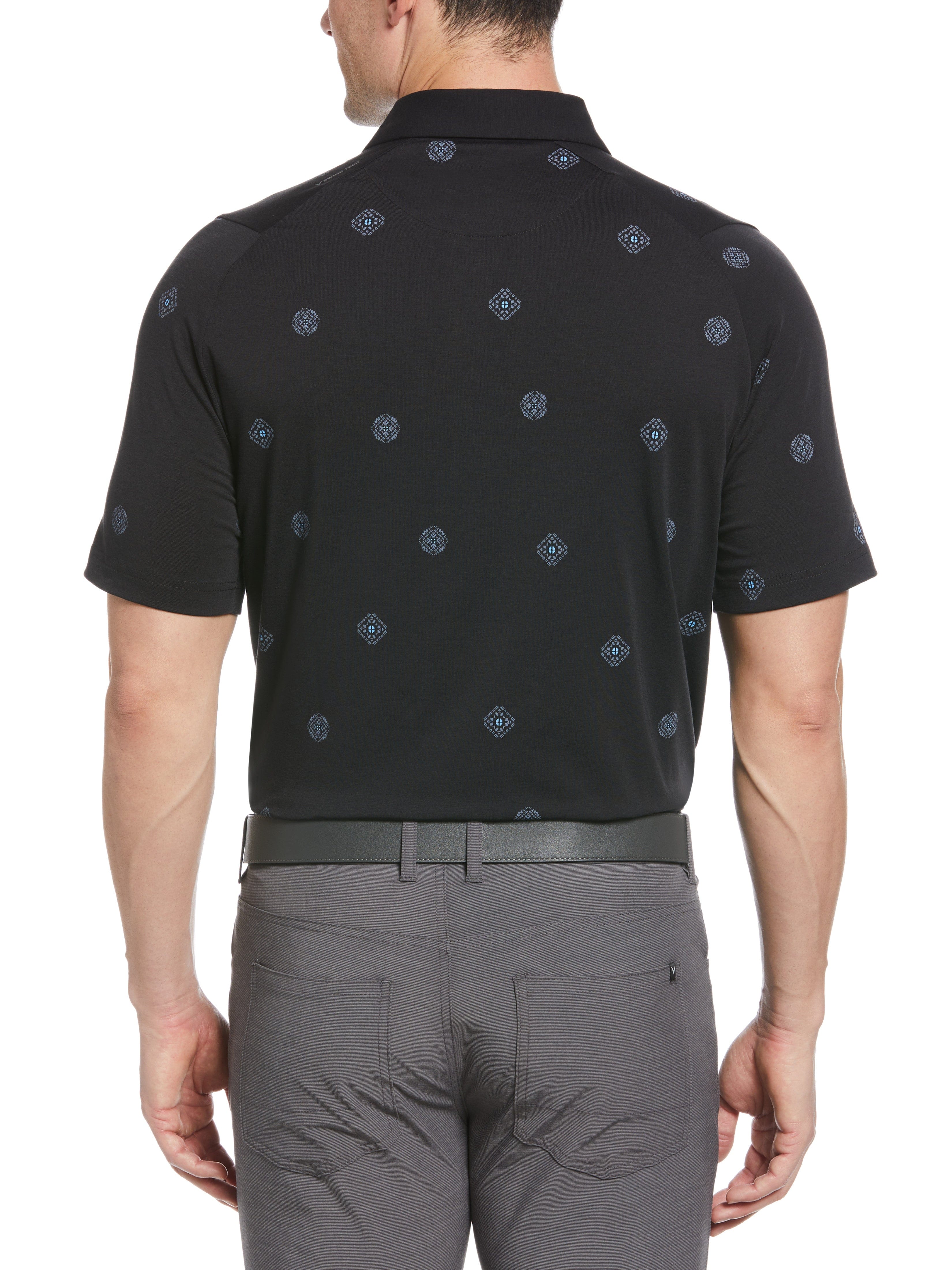 Men's Stylish Foulard Print Golf Polo Shirt - Breathable Performance Fabric for Golfing, Casual Wear & Outdoor Activities
