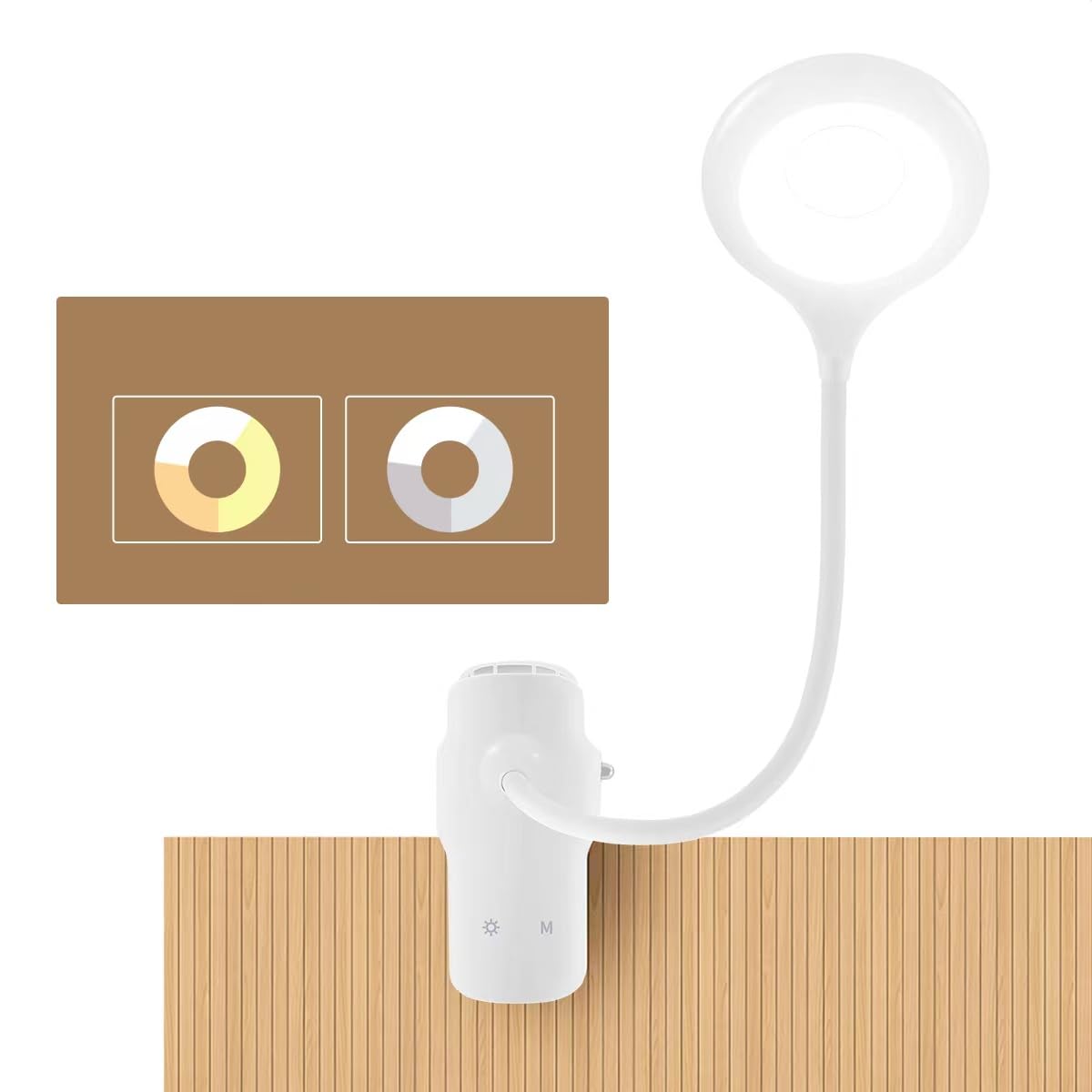 USB Rechargeable LED Reading Light - 28 LEDs with 3 Colors & 3 Brightness Levels, Eye-Protecting Clip-On Book Light with Touch Control & Safety Switch | Perfect for Bedtime Reading, Night Studying, Office Desk & Travel Use