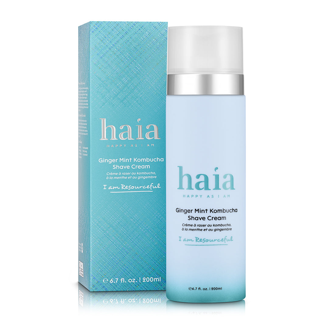 Haia Resourceful Ginger Mint Kombucha Shave Cream for Men - Organic Soothing Shaving Cream for Sensitive Skin - Perfect for Daily Shaving Routine & Post-Shave Care