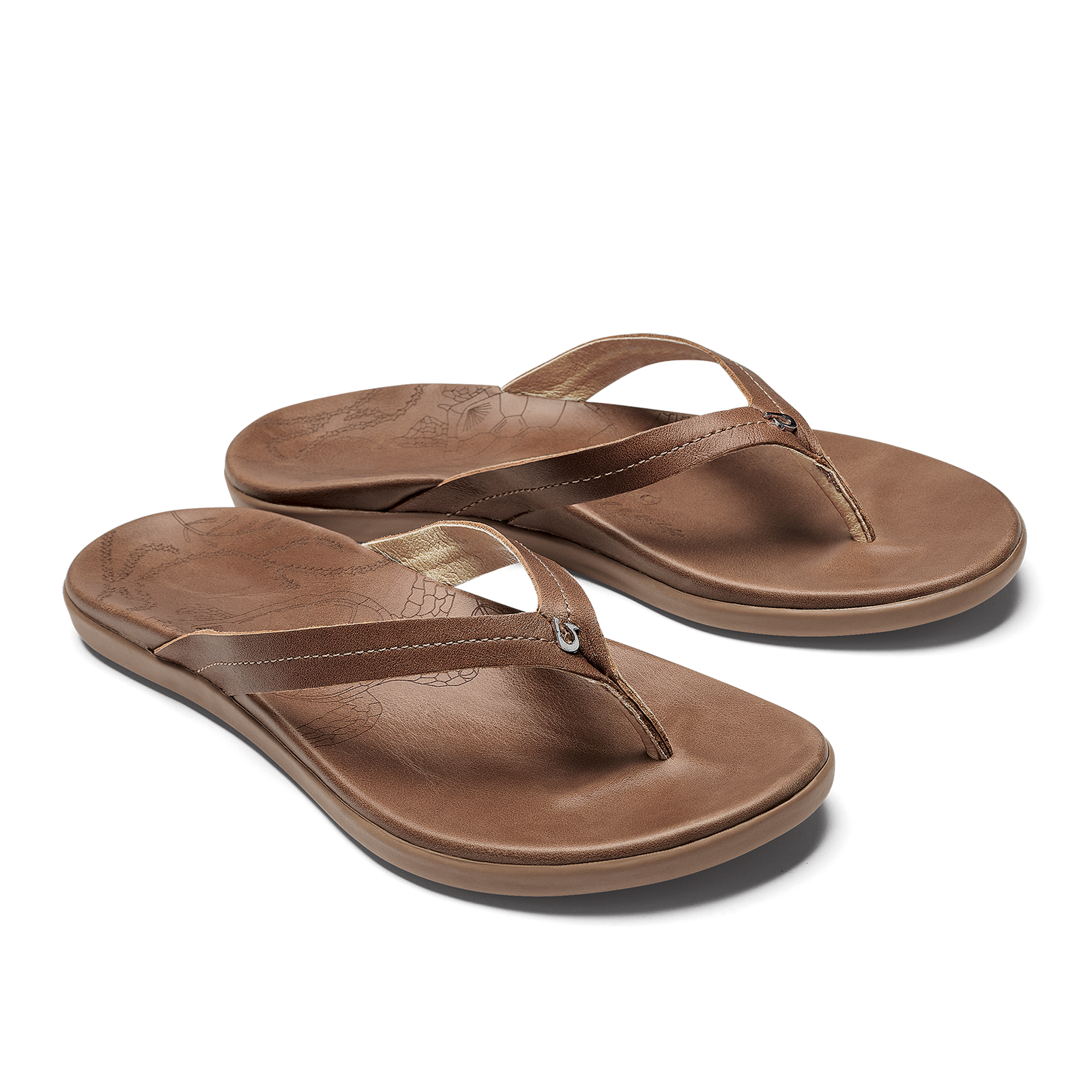 Honu Women's Leather Beach Sandals Tan - Comfortable & Stylish Flip Flops for Summer Vacation, Poolside Lounging and Casual Outings