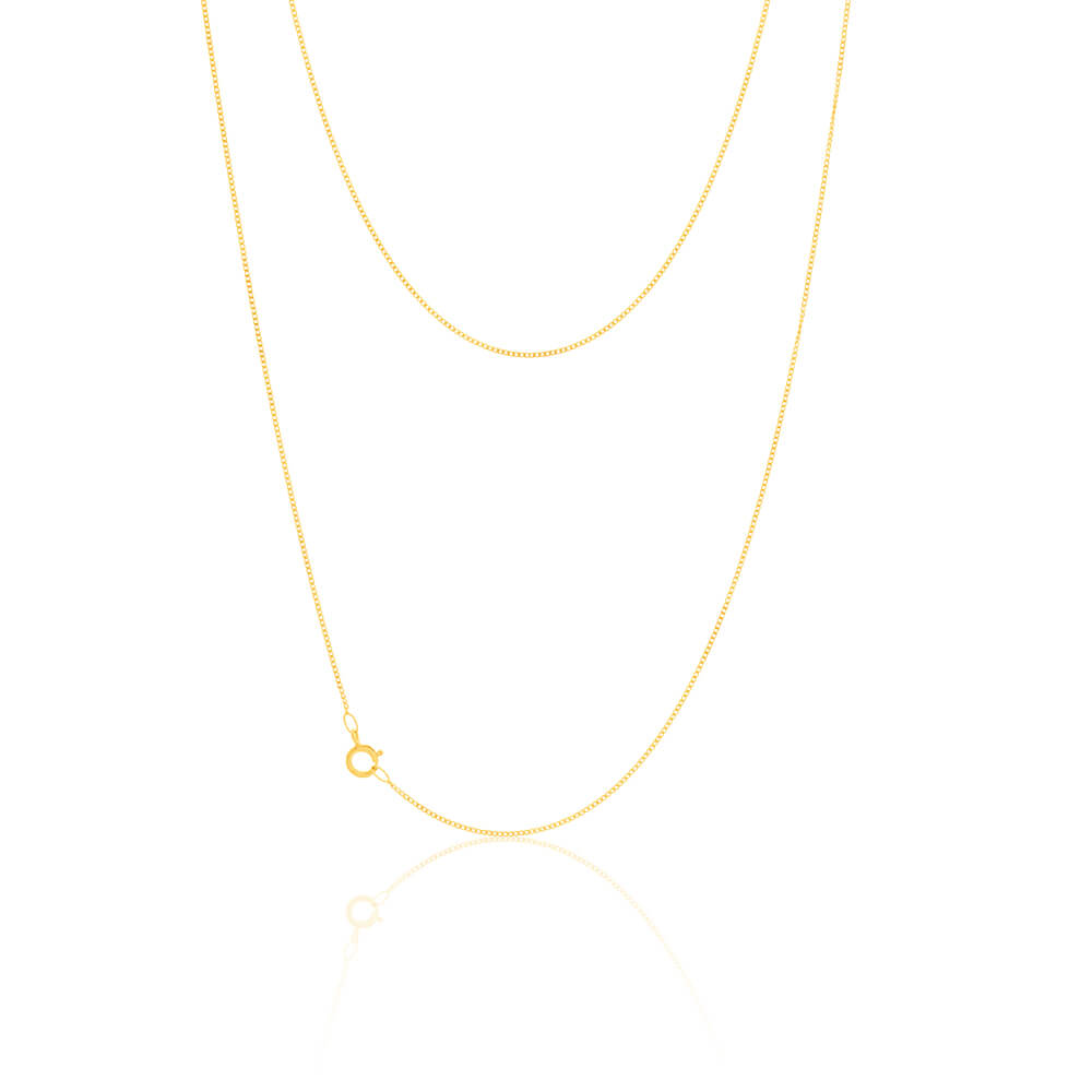 9ct Yellow Gold 22 Gauge Curb Chain Necklace for Men & Women - Durable & Stylish Jewelry for Everyday Wear, Gifts & Special Occasions