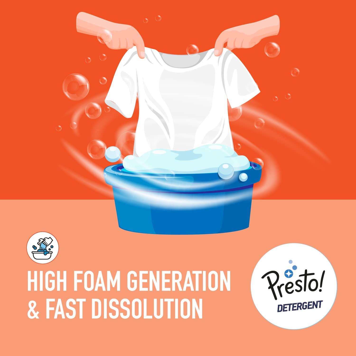 Presto! Total Wash Detergent Powder 4kg - Heavy Duty Stain Remover | Gentle on Fabrics | Fresh Scent | Machine & Hand Wash | Bleach-Free Laundry Detergent | Perfect for Everyday Clothes, Baby Wear & Delicates