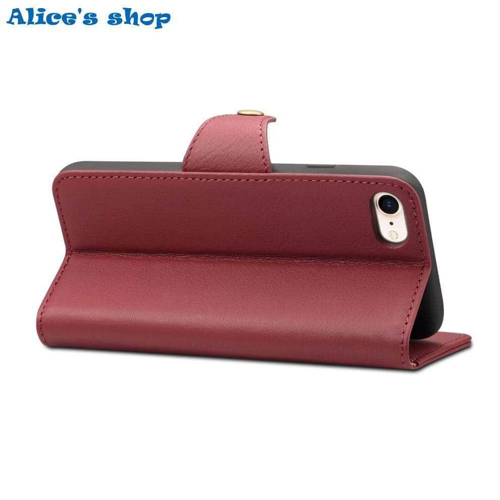 Premium Genuine Leather Wallet Case for iPhone SE 2020 - Soft Touch Luxury Protection | Perfect for Business, Travel & Everyday Use