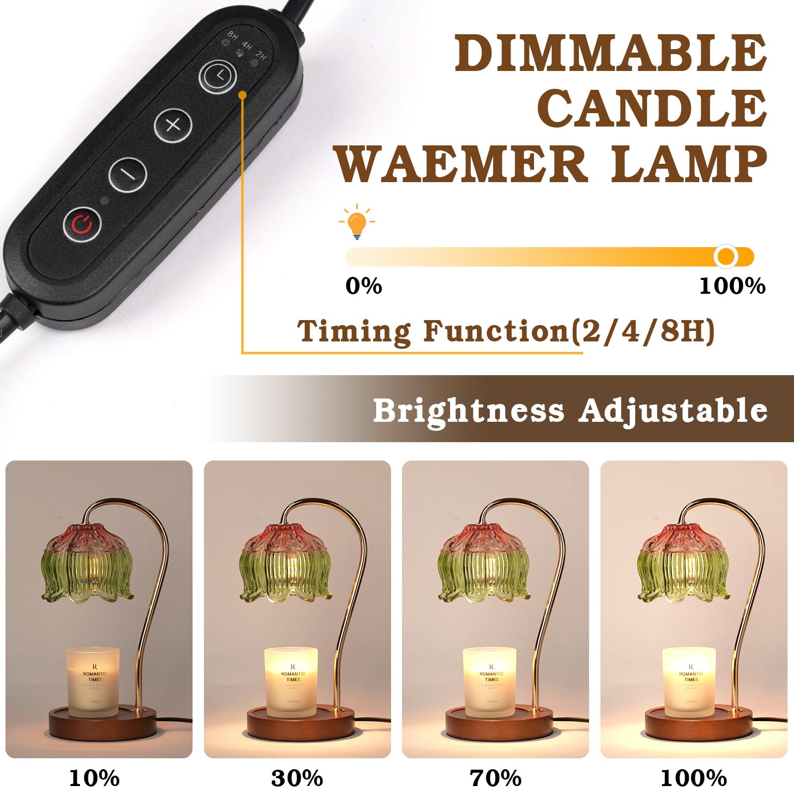Electric Candle Warmer Lamp with Timer - Glass Aromatic Wax Melter for Home Decor, Birthday Gifts for Women, Mom & Friends - Perfect for Relaxation, Romantic Dinners & Spa Nights