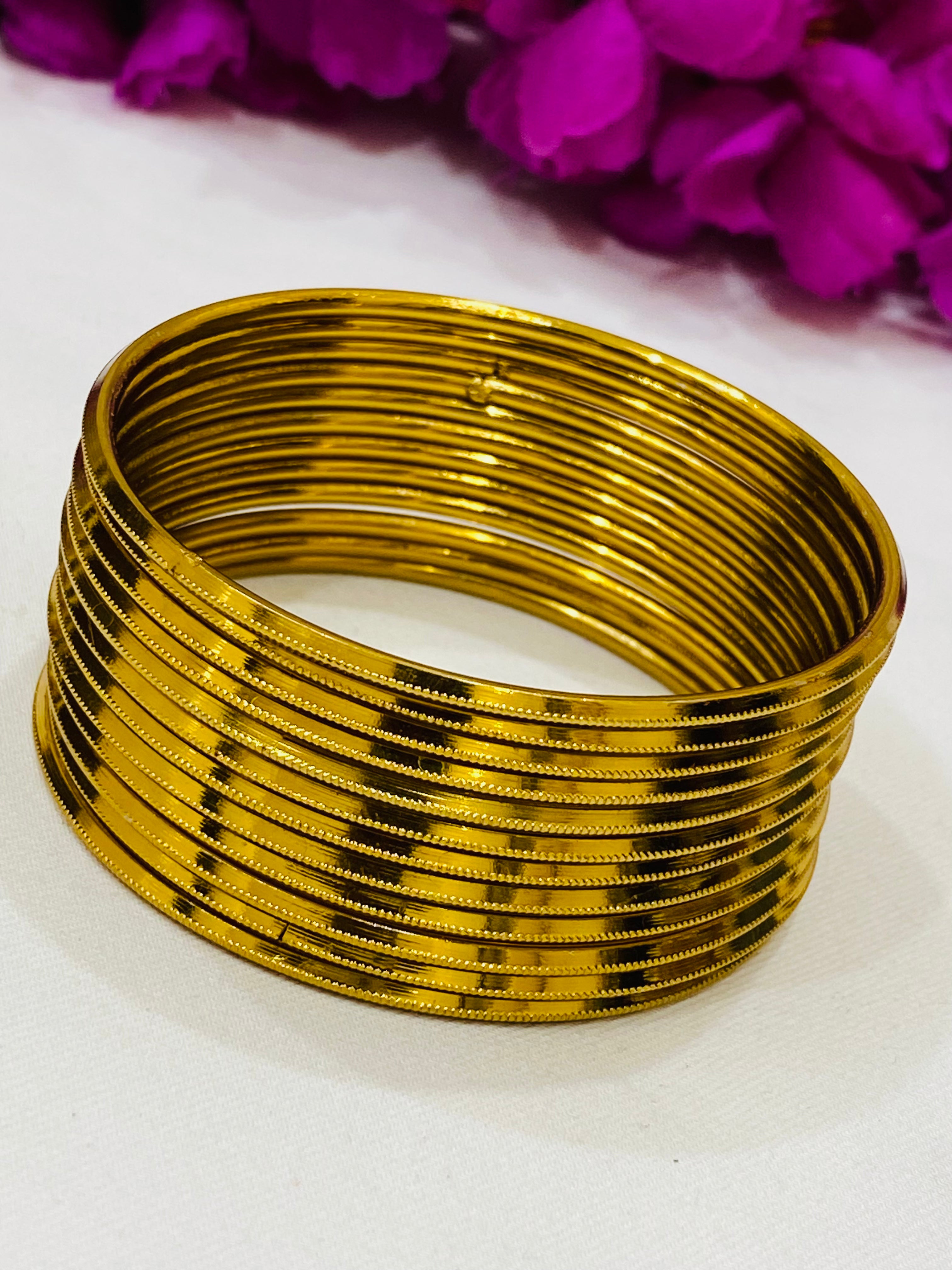Elegant Gold-Tone Metal Bangles for Women - Fashion Jewelry for Parties, Weddings & Everyday Wear