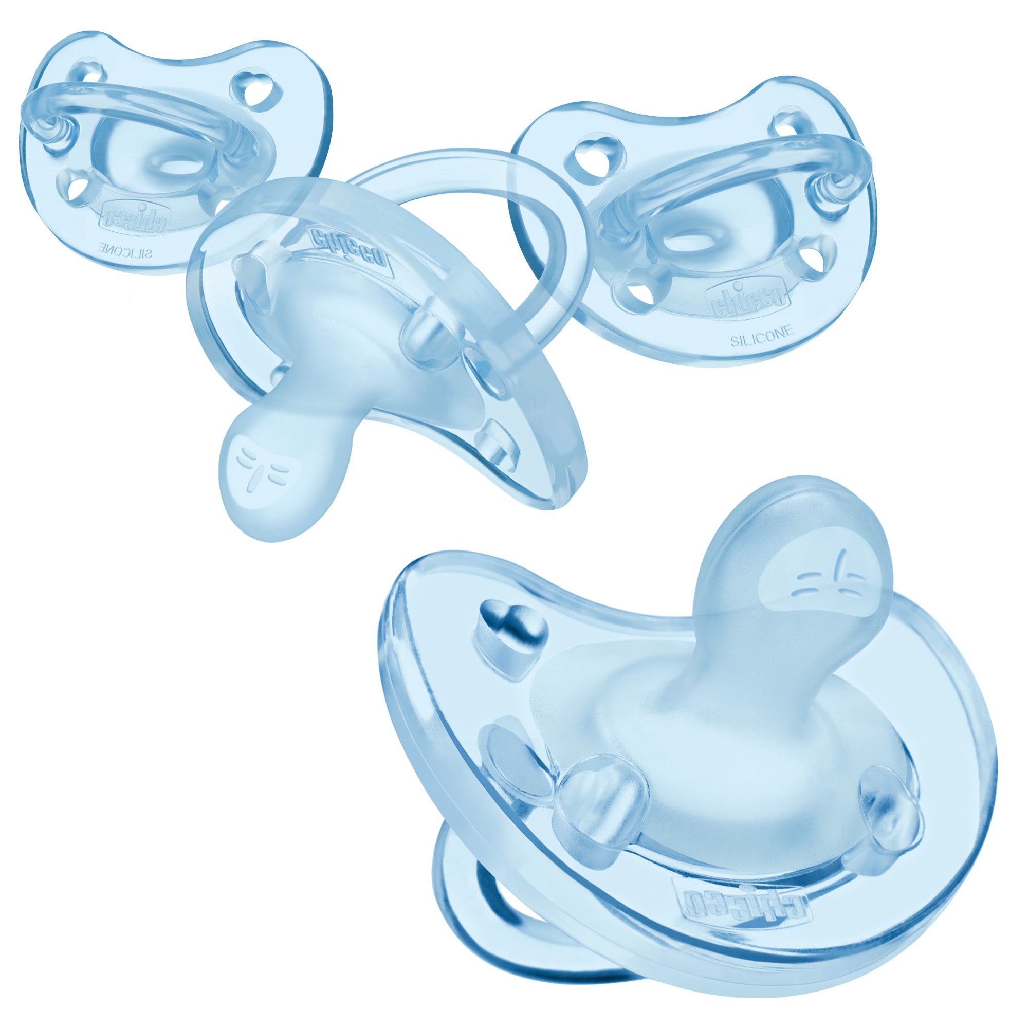Chicco PhysioForma Silicone Orthodontic Pacifier for Babies 0-6 Months (4-Pack) - Soothing One-Piece Design for Newborns & Infants - Perfect for Daytime Comfort & Nighttime Sleep