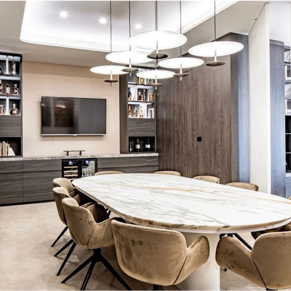 BEN TOVIM DESIGN Anodised Black Reflector Round Pendant Light - 2 Size Options | Modern Ceiling Lighting for Living Room, Bedroom & Dining Area