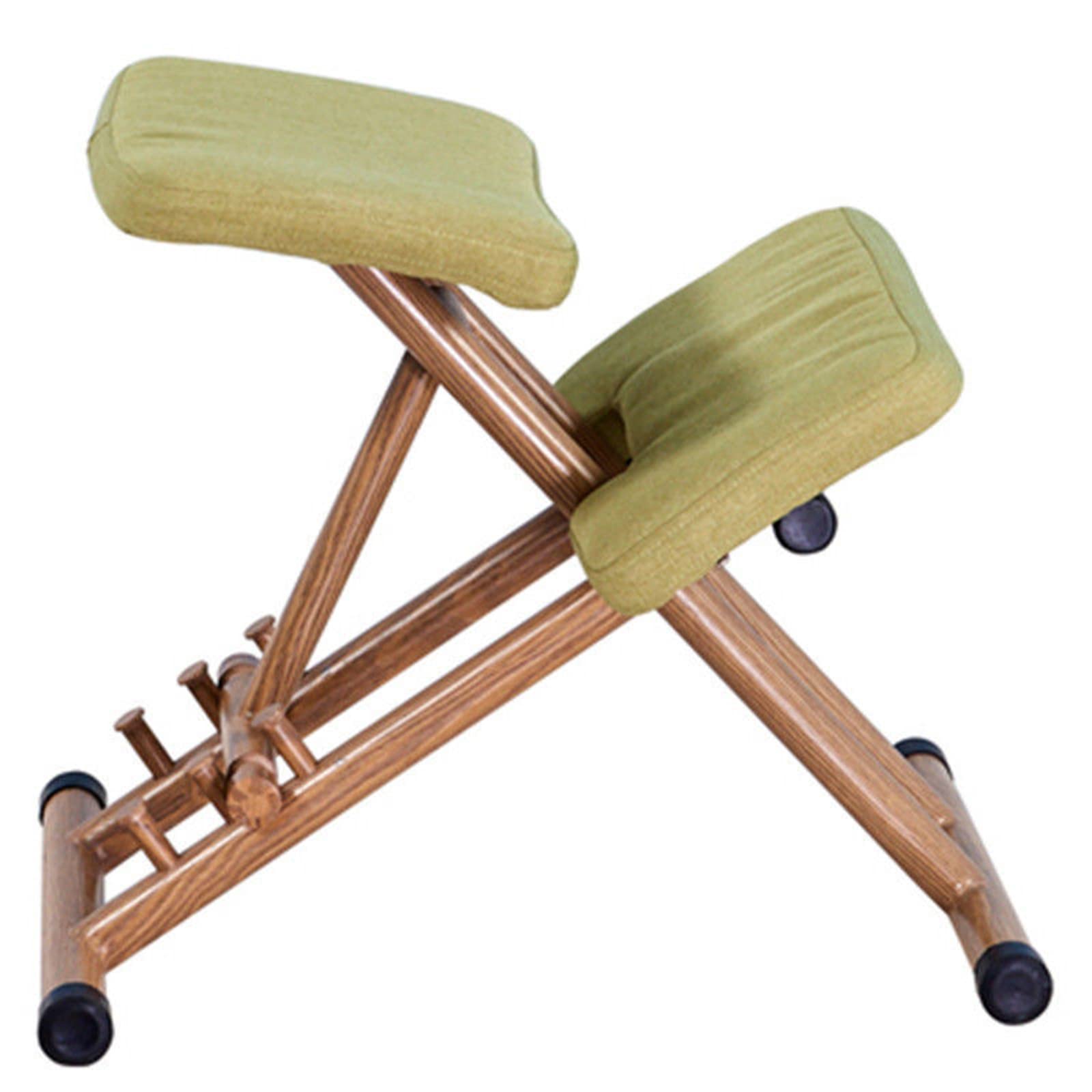 LDZ Adjustable Kneeling Chair for Kids - Posture Corrector & Anti-Hunchback Learning Chair - 3-Speed Ergonomic Study Chair for Students - Green Backless Design - Perfect for Home, School & Computer Use