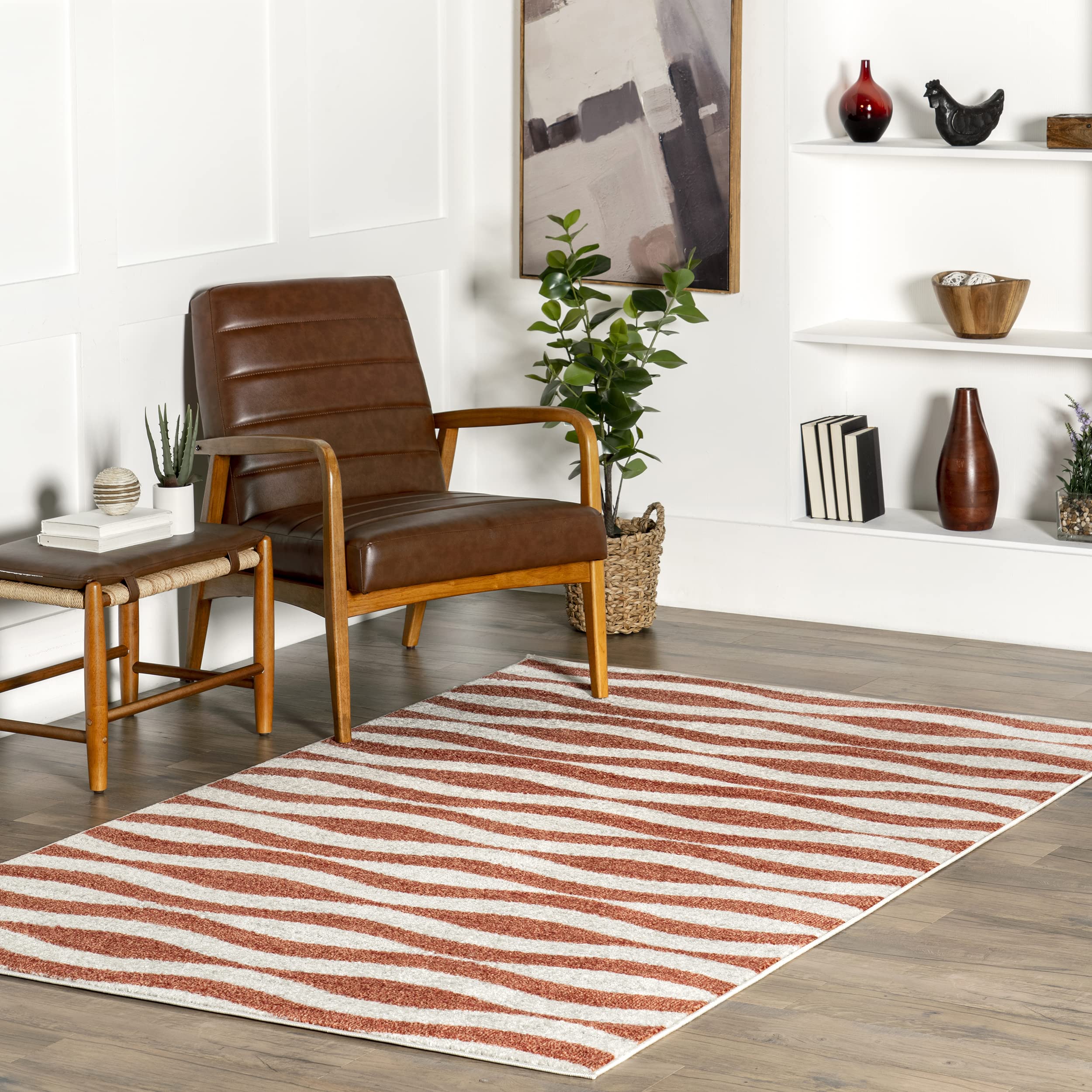 nuLOOM 5' x 8' Performance Indoor Area Rug - Non-Shedding, Power Loomed High-Traffic Rug for Living Room, Bedroom, Home Office - Durable & Easy to Clean - Perfect for Family Rooms, Entryways & Pet-Friendly Spaces (Tristan Pink)