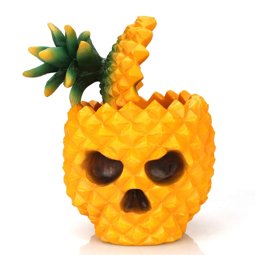 Resin Pineapple Skull Statue - Unique Desk Storage Box & Halloween Decor - Perfect Gift for Home Office, Gothic Decor & Spooky Party Decorations