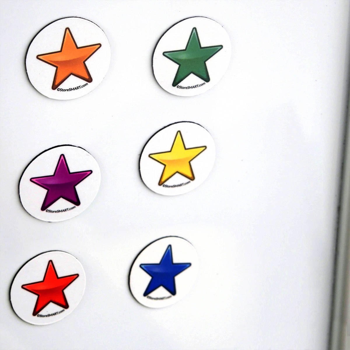 StoreSMART Red Star Magnets - 20-Pack (1.25 Inch) - Strong Refrigerator Magnets for Kitchen, Office & Whiteboard Organization - Decorative Magnetic Stars for Fridge, Lockers & Bulletin Boards