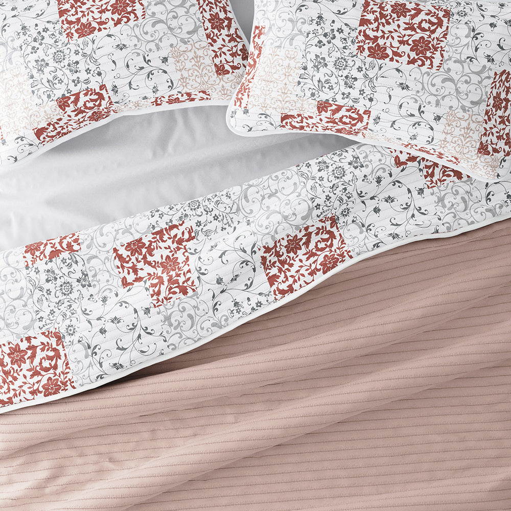 3 Piece Quilted Coverlet Sets - Queen Size Bedding Set with Matching Pillow Shams | Soft & Cozy All-Season Comforter Alternative | Perfect for Master Bedroom, Guest Room & Dorm Decor