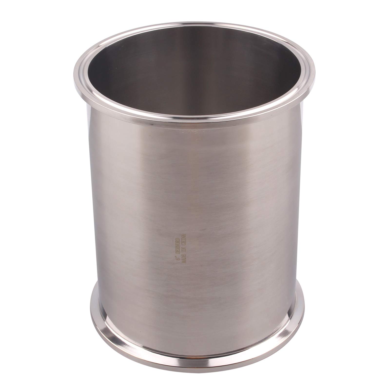 DERNORD 304 Stainless Steel Sanitary Spool Tube - 8 Inch (204MM) Seamless Round Tubing with 6 Inch Tri Clamp Ferrule Flange - Food Grade, Hygienic Piping for Brewery, Dairy, Pharmaceutical & Beverage Industry