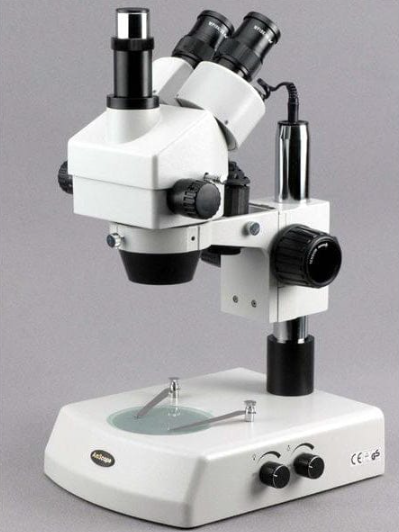Amscope SM 2TX 3.5X-45X Trinocular Stereo Zoom Microscope with Dual Halogen Lights | Professional Lab & Jewelry Inspection | Ideal for Research, Education & Hobbyists