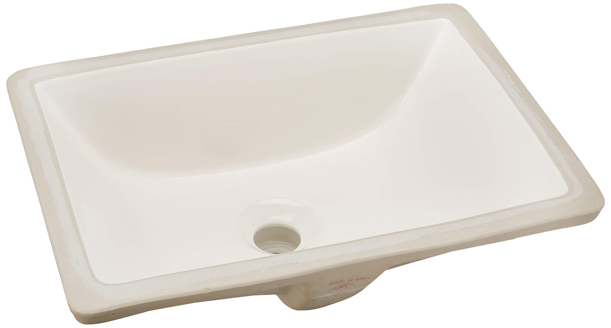 Nantucket Sinks UM-16x11-B 16x11 Inch Undermount Ceramic Bathroom Sink - Rectangle Vanity Sink in Bisque Color for Modern Bathroom Remodel & Powder Room Upgrade