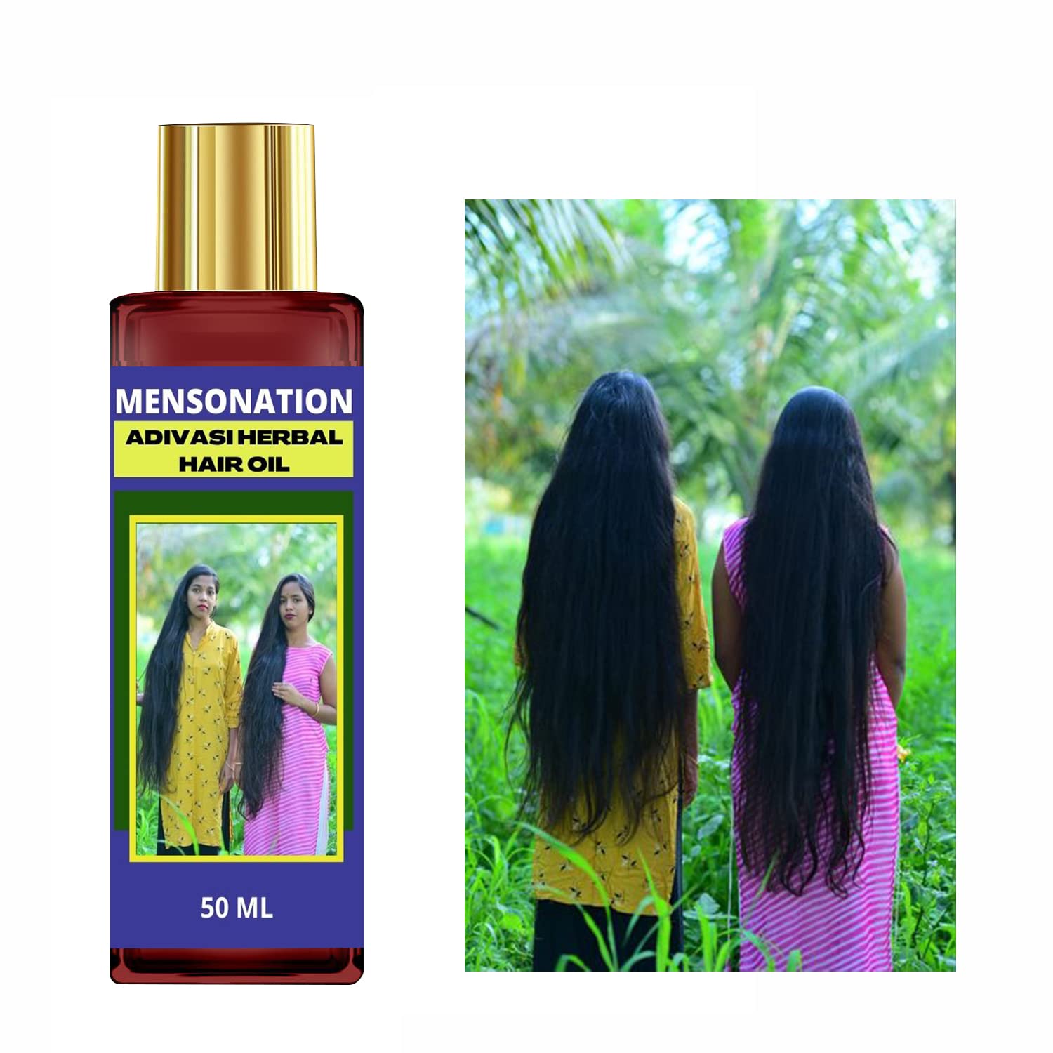 Mensonation Neelambari Herbal Adivasi Hair Growth Oil - Pure Ayurvedic Treatment for Hair Fall Control & Stronger Hair (1 Pack) | Promotes Thicker, Healthier Hair for Men & Women - Ideal for Daily Scalp Massage & Hair Care Routine