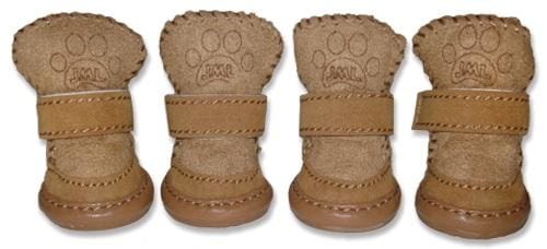 Pawgglys Dog Boots for All Seasons - Waterproof & Durable Tan Pet Shoes for Walking, Hiking, and Outdoor Adventures