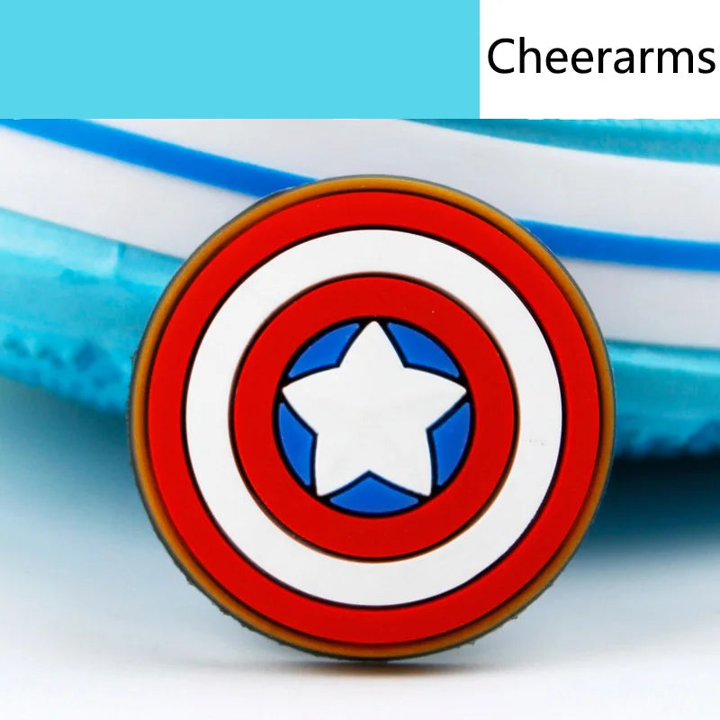 MINISO Marvel Superhero DIY Shoe Charms - Cartoon Character Accessories for Sandals & Clogs - Decorative Pins for Kids Gifts & Garden Fashion Accessories (Perfect for Birthday Presents & Cosplay Outfits)