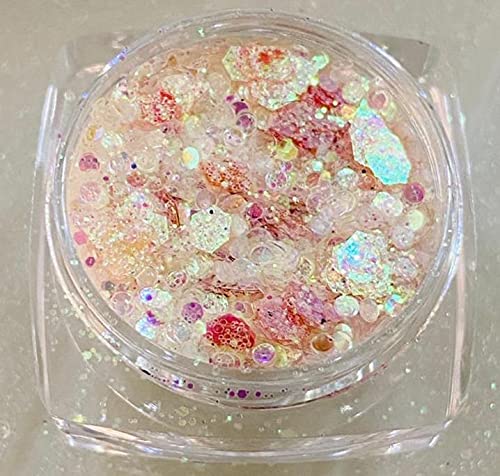 Premium Holographic Glitter for Nail Art & Face Makeup - White Sparkle Mix (10g) | Professional Cosmetic Glitter for DIY Nails, Festival Makeup & Body Art