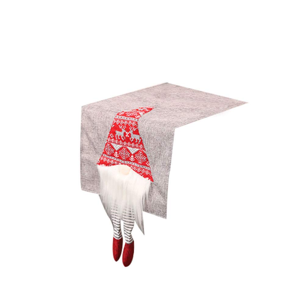 Santa Claus Christmas Table Runner - Vintage Holiday Tablecloth Decor for Xmas Dining, Rustic Farmhouse Table Linens & Liner - Perfect for Holiday Parties, Family Gatherings & Festive Home Decor