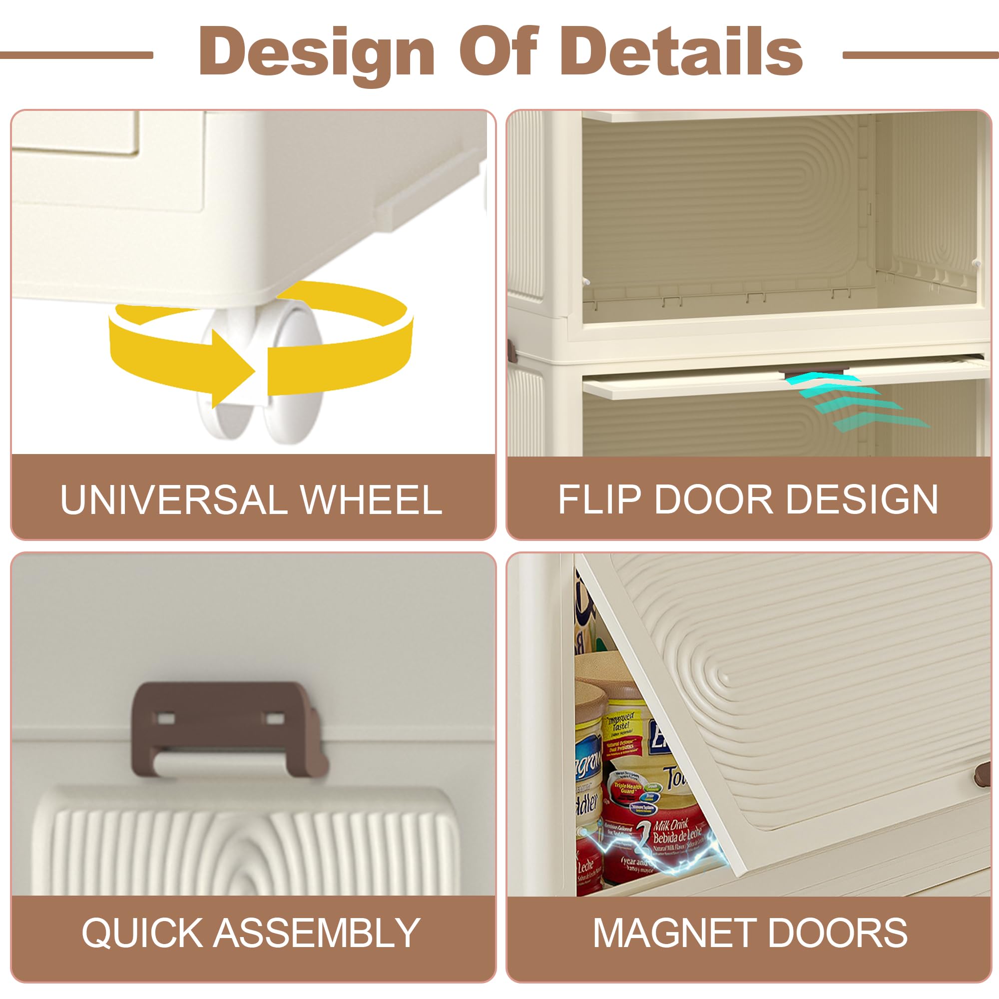 Portable Wardrobe Closet Organizer with Magnetic Doors - 4 Storage Cubes & Hanging Rod Included - 10 Bonus Hangers - Space-Saving Clothes Storage for Bedroom, Nursery, or Dorm - Perfect Baby Wardrobe Cabinet & Clothes Dresser for Small Spaces