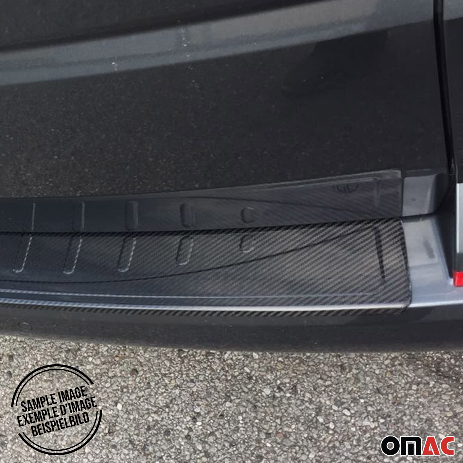 OMAC Carbon Fiber Rear Bumper Sill Cover Protector Guard for 2019-2023 Jeep Renegade | Durable Exterior Accessory for Off-Road & Urban Driving