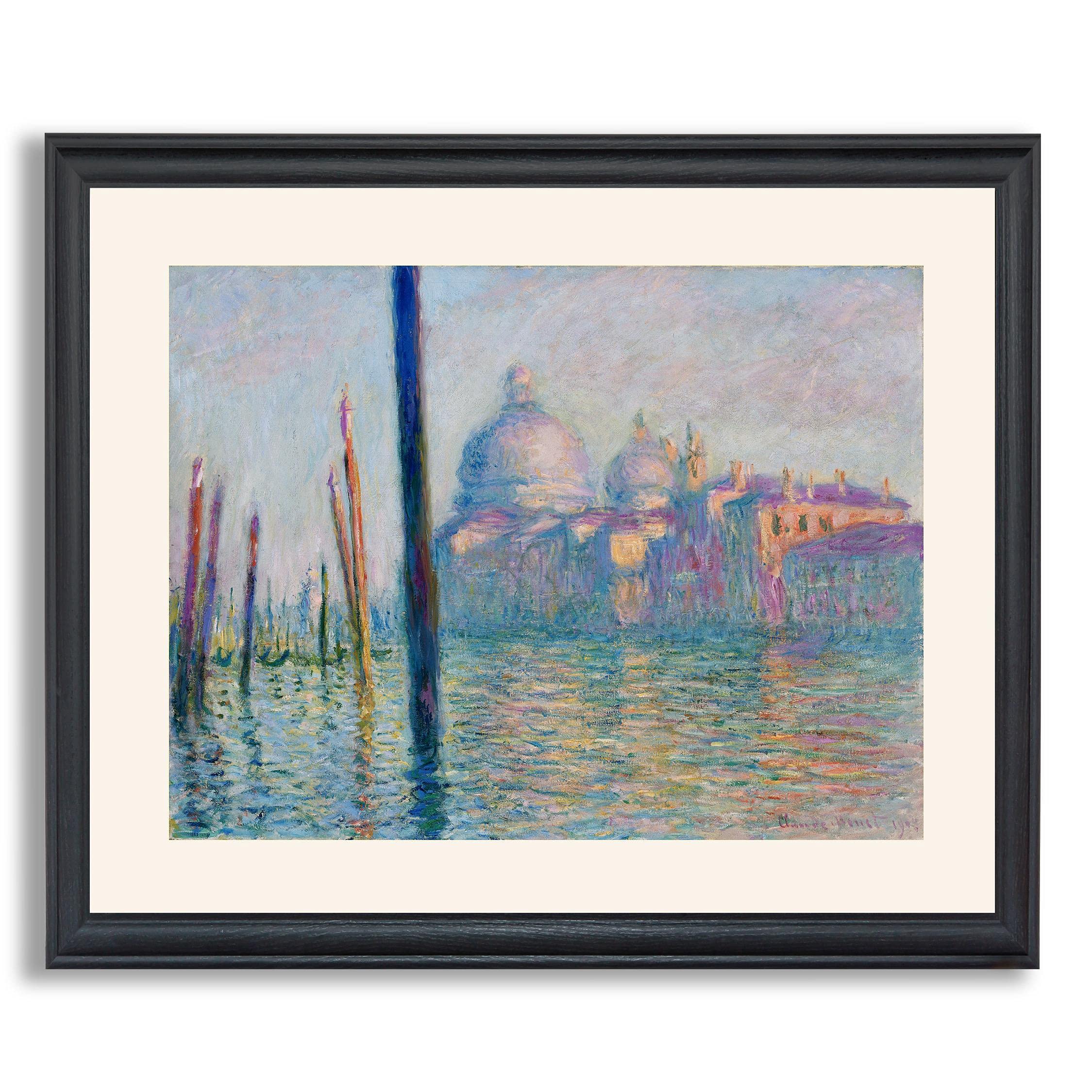 Claude Monet The Grand Canal in Venice Framed Print - Fine Art Reproduction Poster Wall Decor for Living Room, Office & Home - Wooden Gallery Frame - Perfect Gift for Art Lovers & Interior Design