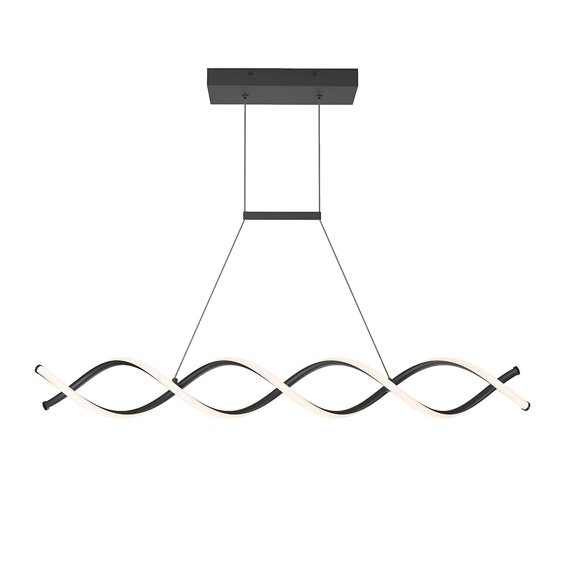 Artika DNA Linear LED Pendant Light Fixture - Modern Black Hanging Light for Kitchen Island, Dining Room & Bedroom Lighting