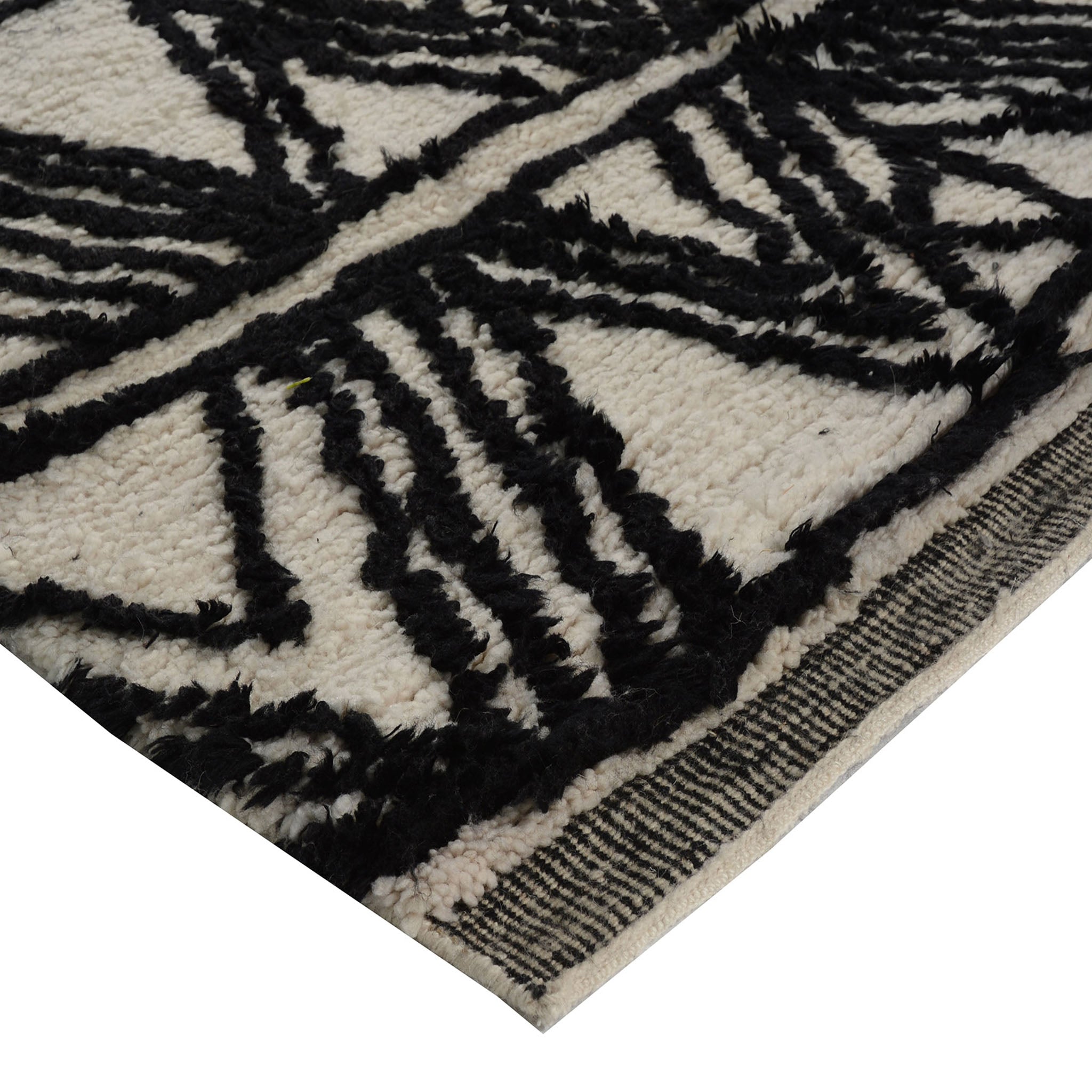 Premium 9' x 12' Black Moroccan Wool Rug - Handmade Berber Carpet for Living Room, Bedroom & Home Decor