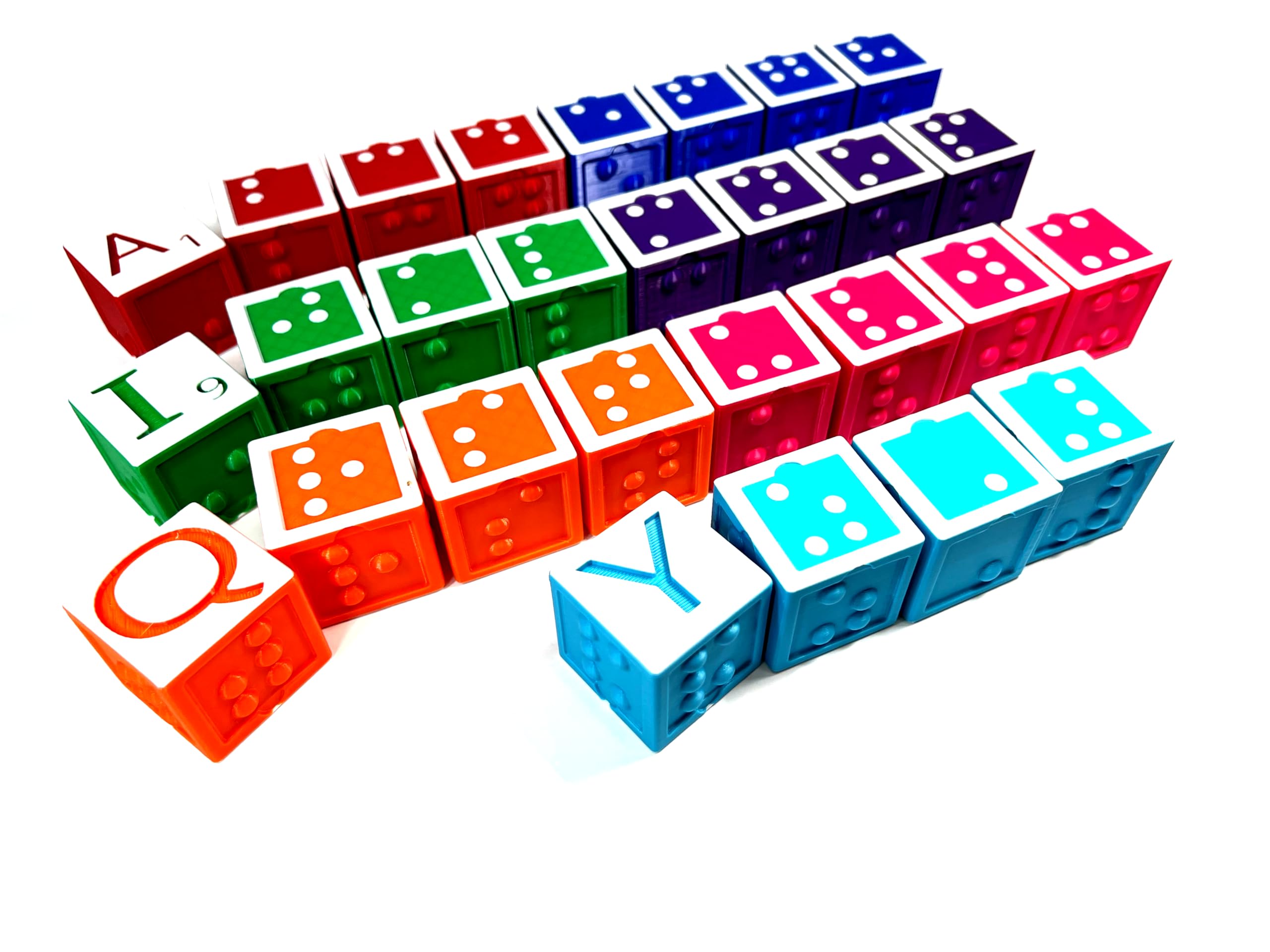 Braille Alphabet and Number Learning Blocks - Educational Toy for Blind & Visually Impaired Kids - English Letters & Numbers - Perfect for Classroom, Therapy & Home Learning Activities
