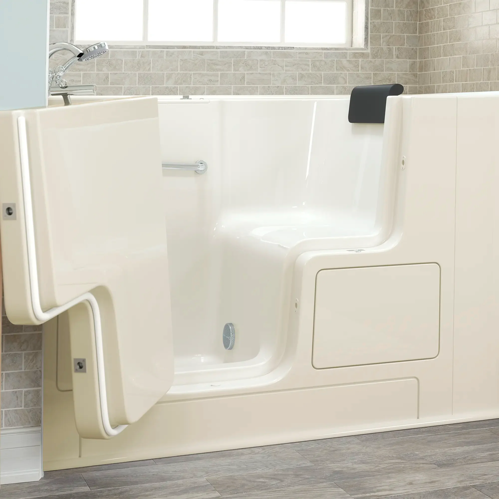 Premium 32 x 52 Inch Gelcoat Walk-In Bathtub with Soaker System & Left-Hand Drain Faucet - Ideal for Elderly Safety & Accessible Bathing
