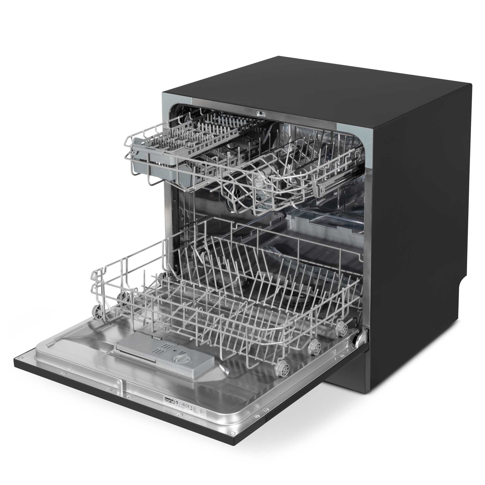 Baridi Compact Tabletop Dishwasher - 8 Place Settings, 6 Wash Programs, Ultra Quiet (42dB), 8L Capacity in Sleek Black (Model DH88) | Perfect for Small Kitchens, Apartments, Dorms & RVs