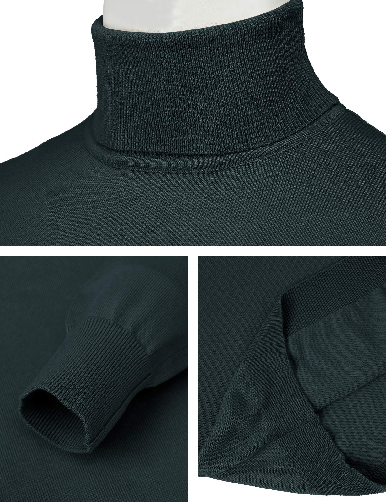 Men's Slim Fit Turtleneck Pullover Sweater - Warm Knitted Thermal Top for Winter - Casual Office Wear & Cold Weather Layering