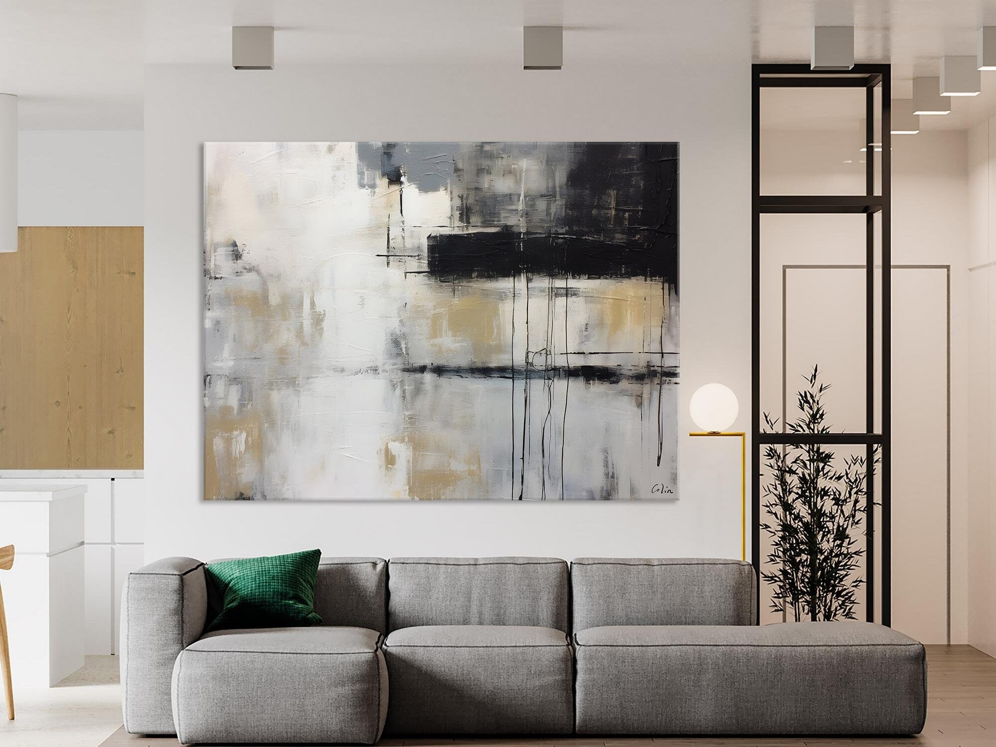 Hand Painted Original Canvas Art - Contemporary Acrylic Wall Paintings for Bedroom Decor - Large Oversized Modern Abstract Artwork - Perfect for Living Room, Office & Home Interior Design