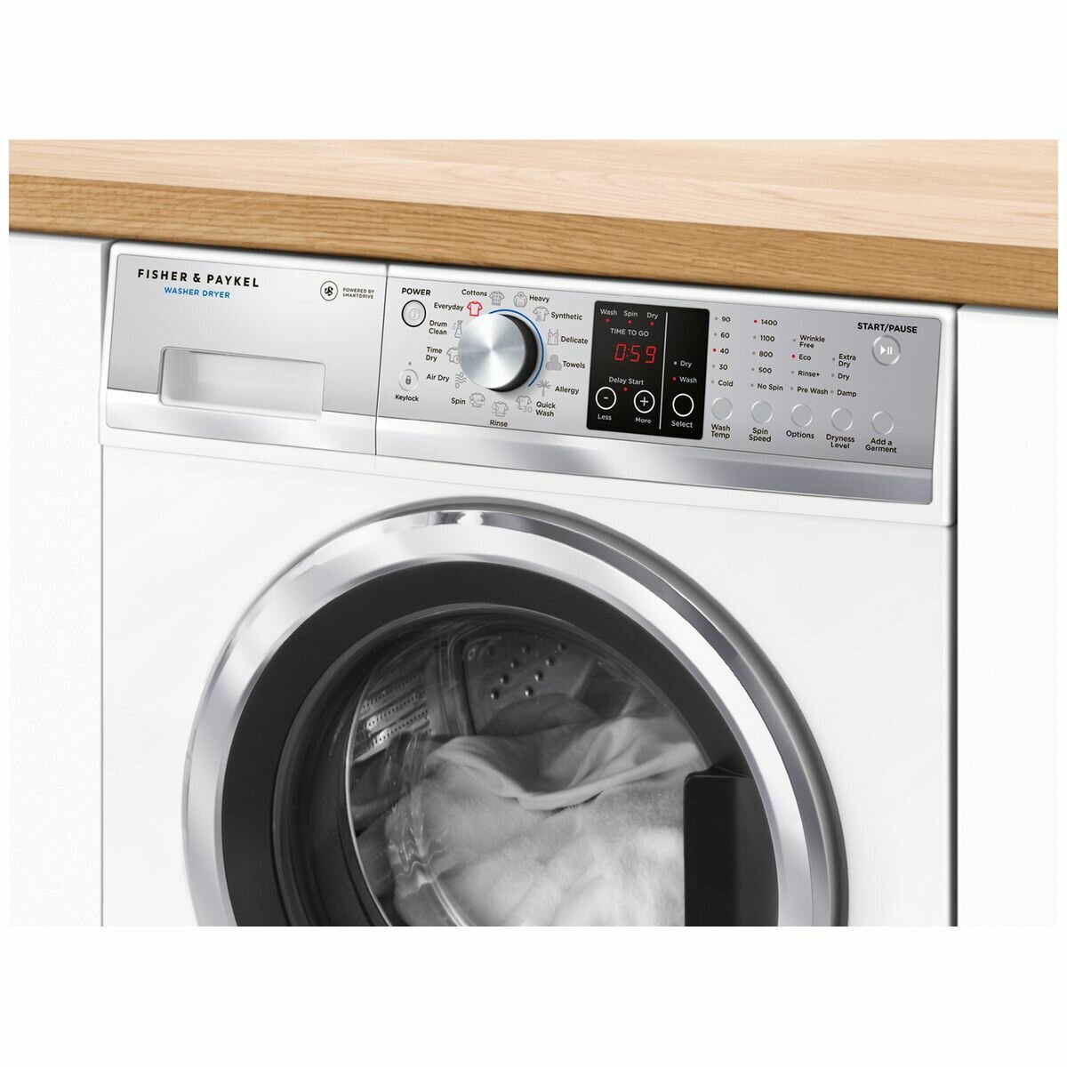 Fisher & Paykel WD8560F1 8.5kg/5kg Front Load Washer Dryer Combo - Energy Efficient Laundry Solution for Apartments & Small Homes