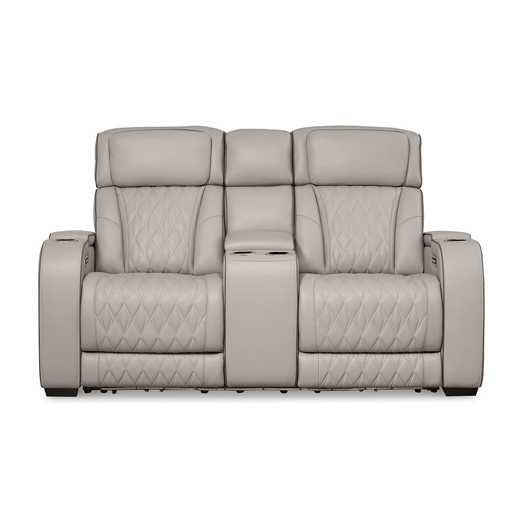 Boyington Power Reclining Loveseat with Console - Modern Electric Recliner Sofa for Living Room | Comfortable Dual Motor Sectional with USB Charging | Perfect for Home Theater & Family Relaxation