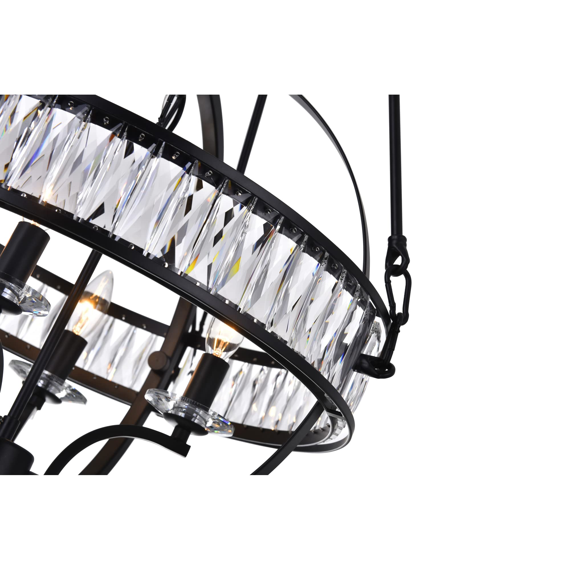 Black 4-Light Traditional Metal Chandelier by CWI Lighting - Elegant Ceiling Fixture for Dining Room, Living Room, or Bedroom Lighting