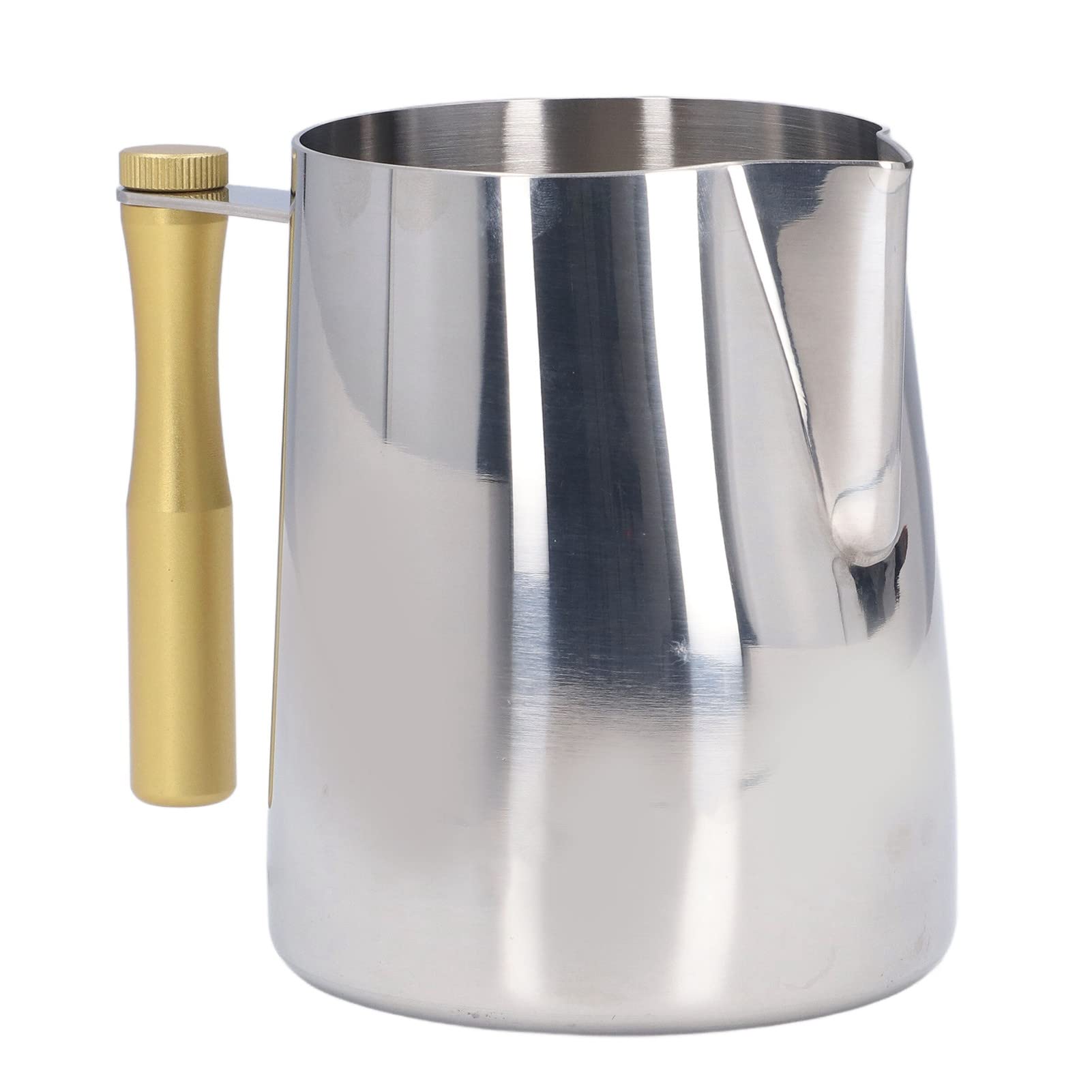 Premium 304 Stainless Steel Milk Pitcher - 600ML Heat-Resistant & Durable Milk Frothing Jug for Coffee, Latte Art, Tea & Hot Chocolate (Yellow) - Perfect for Home Baristas & Coffee Shops