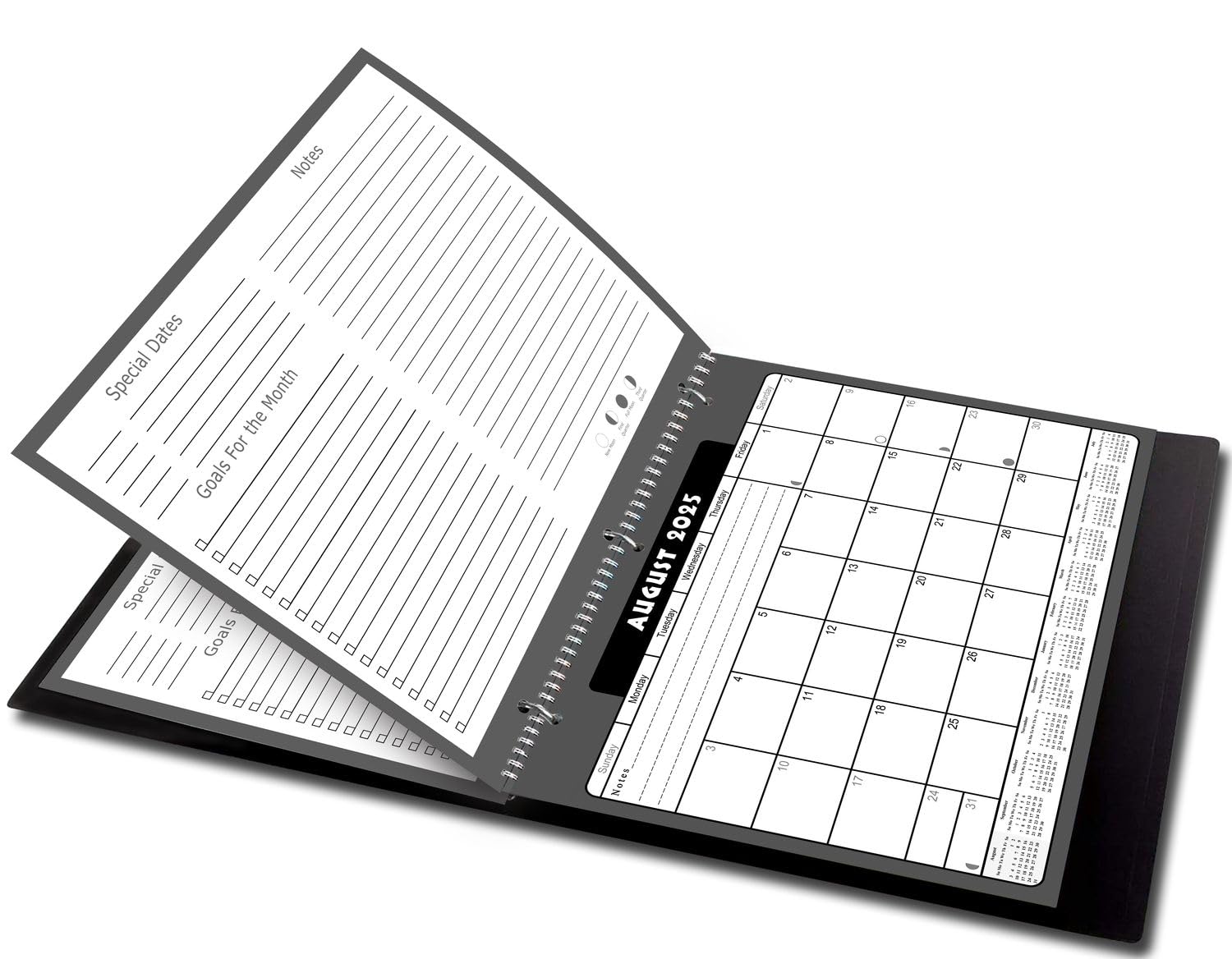 2025-2026 12-Month Academic Wall & Desk Planner with 3-Ring Binder - School Calendar for Teachers & Students (Black Edition #023) | Perfect for Classroom Organization, Homework Tracking & Study Planning