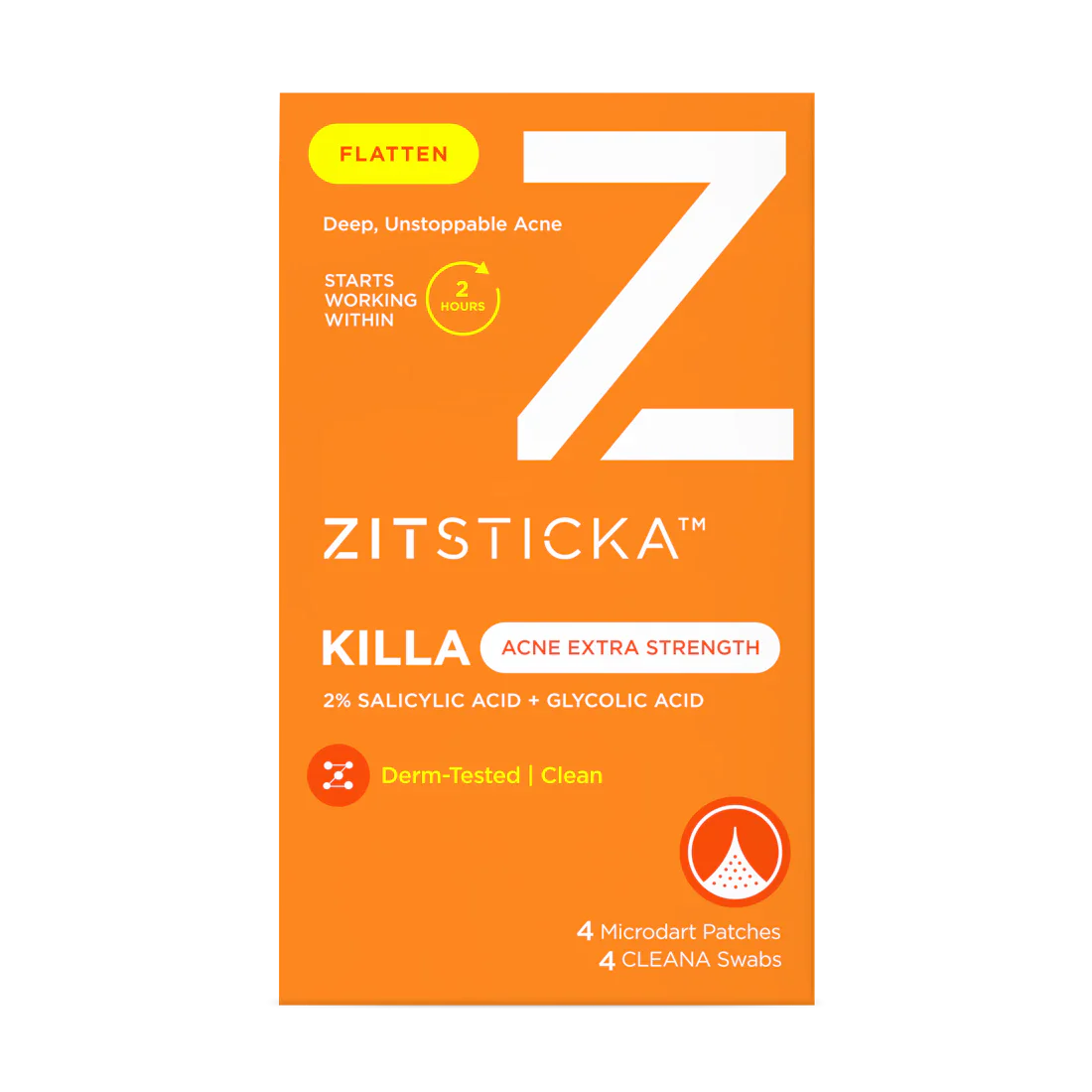 Killa Acne Extra Strength Microdart Patches - ZitSticka Acne Treatment for Face & Body - Fast-Acting Pimple Patches for Overnight Spot Treatment (60 Count) | Perfect for Travel, Gym & Daily Skincare Routine