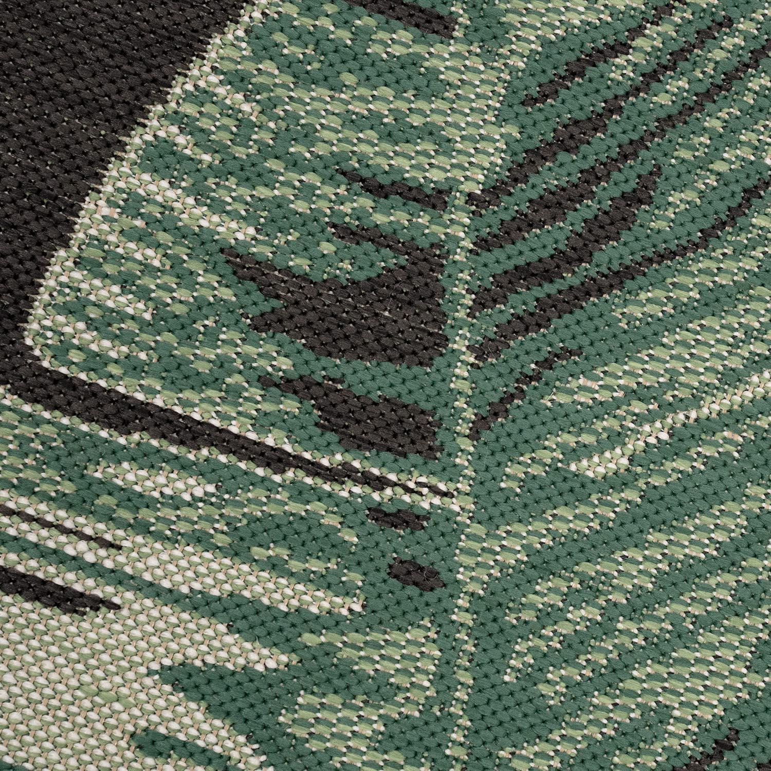 Jungle Leaves Tropical Outdoor Rug 5'3