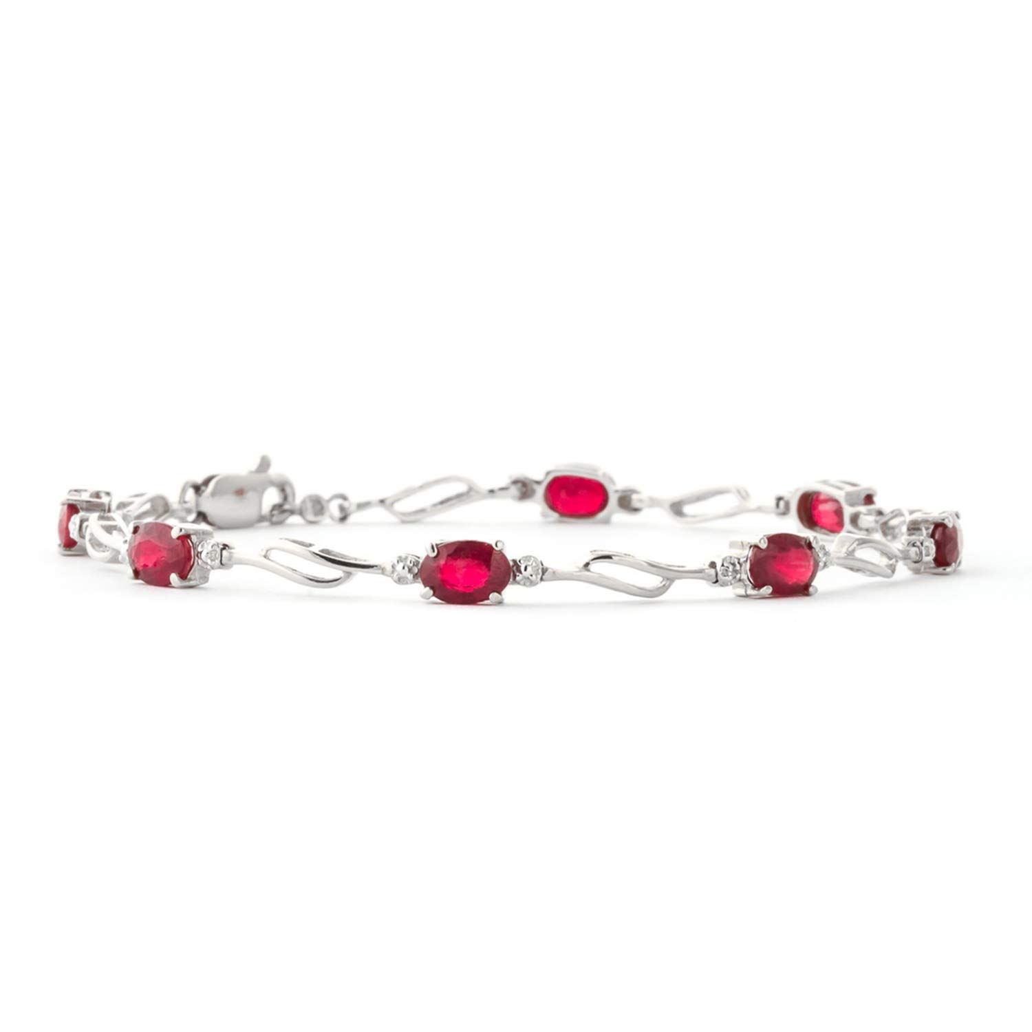 14K Solid Gold Tennis Bracelet with 4.21ct Ruby & Diamonds | Galaxy Gold GG | Elegant Jewelry for Women | Perfect for Weddings, Parties & Special Occasions