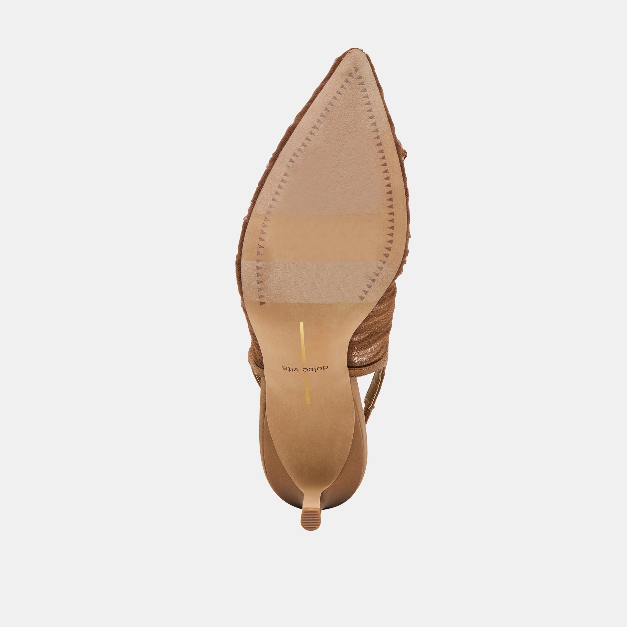 YELA HEELS MID BROWN TULLE - Elegant Women's Mid Heel Sandals with Tulle Detail for Weddings, Parties & Special Occasions